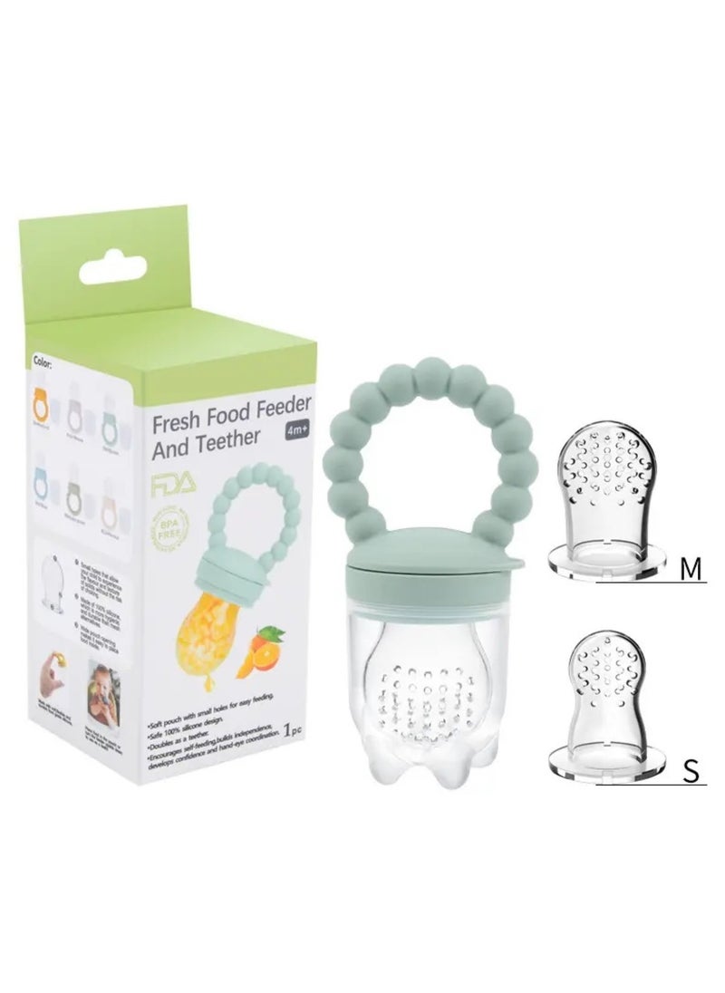 Pikkaboo Chew & Feed Teether with Fruit Pacifier Duo-Mint