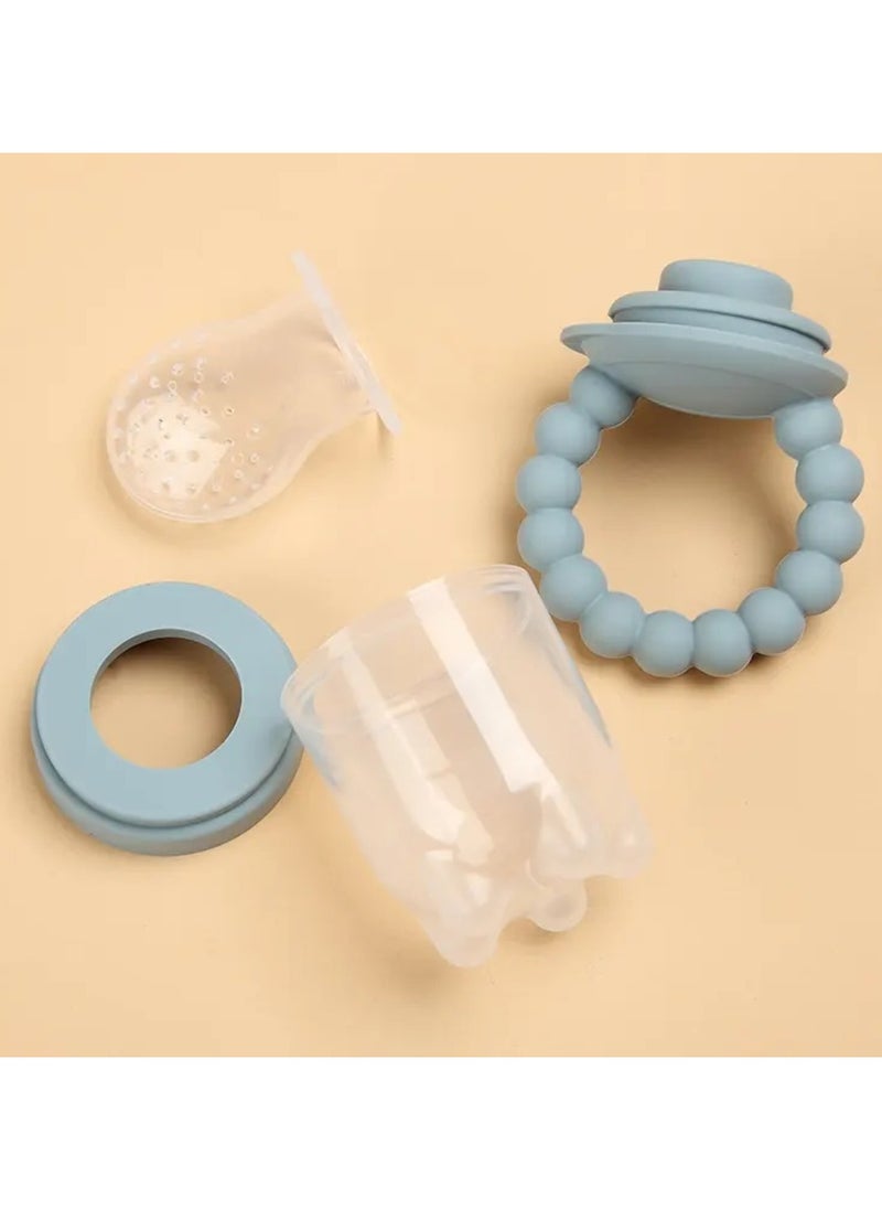 Pikkaboo Chew & Feed Teether with Fruit Pacifier Duo - Blue