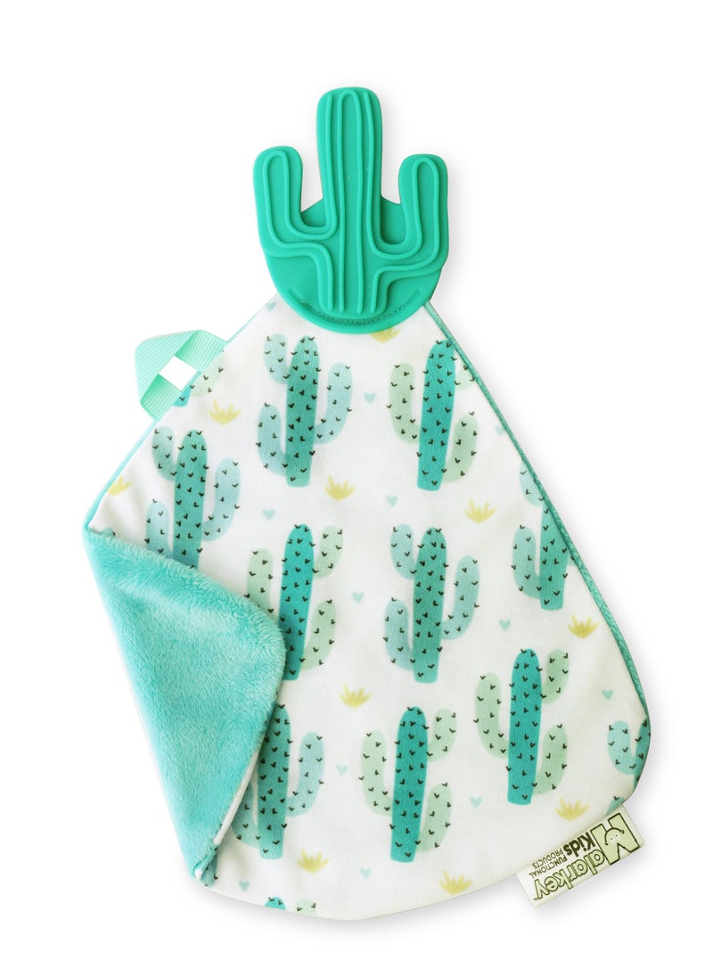 Teething Blanket for Babies | Soft Silicone Teether | Cactus Design | BPA-Free & Safe | Machine Washable | 25 x 25 x 3 cm | Suitable for 3-12 Months