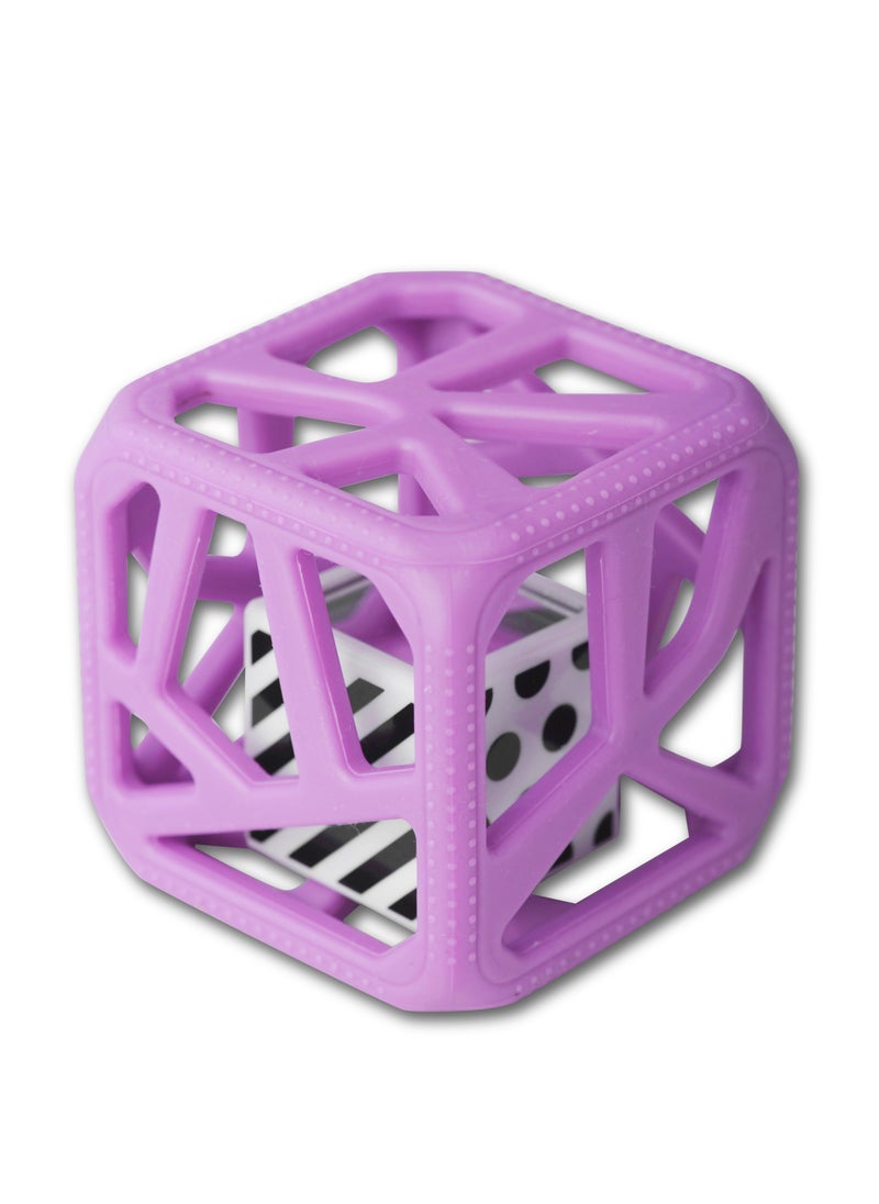 Chew Cube Baby Teether Rattle | Soft Food-Grade Silicone Teething Toy | BPA-Free | Stimulates Gripping & Motor Skills | 3M+ | Dimensions: L 8 x B 2 x H 10.5 cm