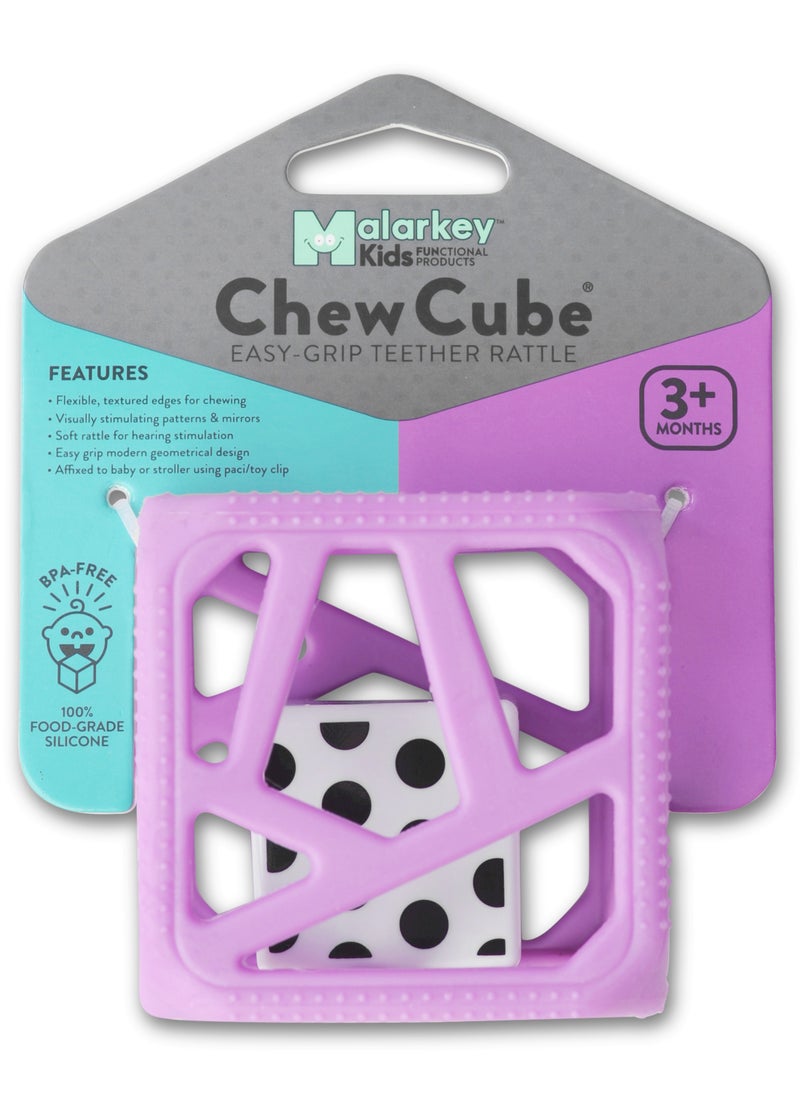 Chew Cube Baby Teether Rattle | Soft Food-Grade Silicone Teething Toy | BPA-Free | Stimulates Gripping & Motor Skills | 3M+ | Dimensions: L 8 x B 2 x H 10.5 cm