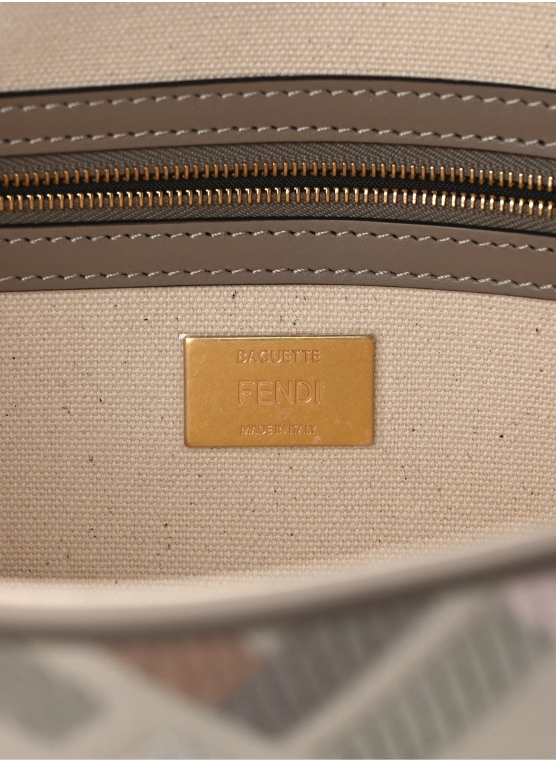 Canvas Vitello King Extra Strap FF Embroidered Baguette