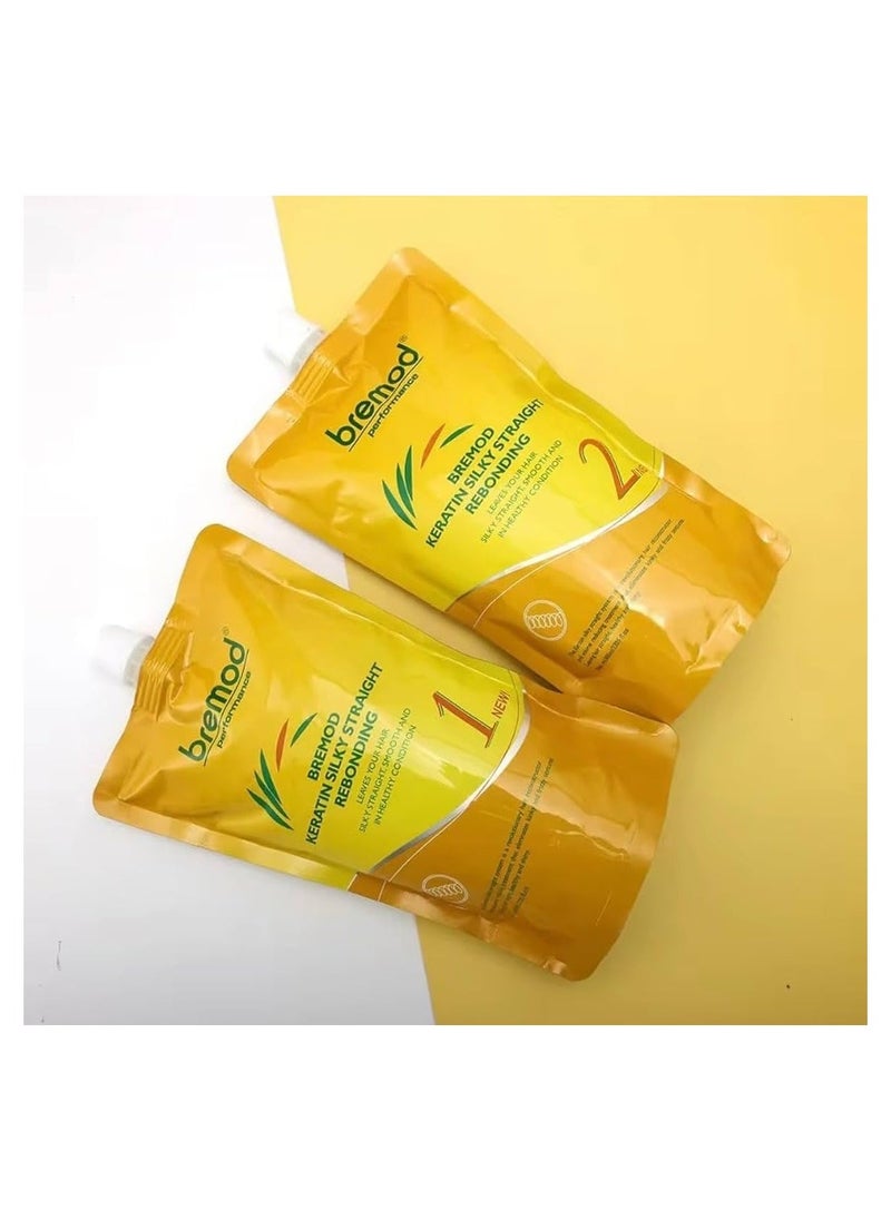 Bremod Performance Keratin Silky Straight Rebonding 800ml X 2 Pouch
