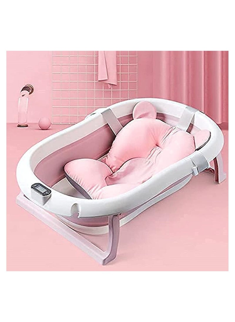 Baby Foldable Bath Tub Set (Pink)