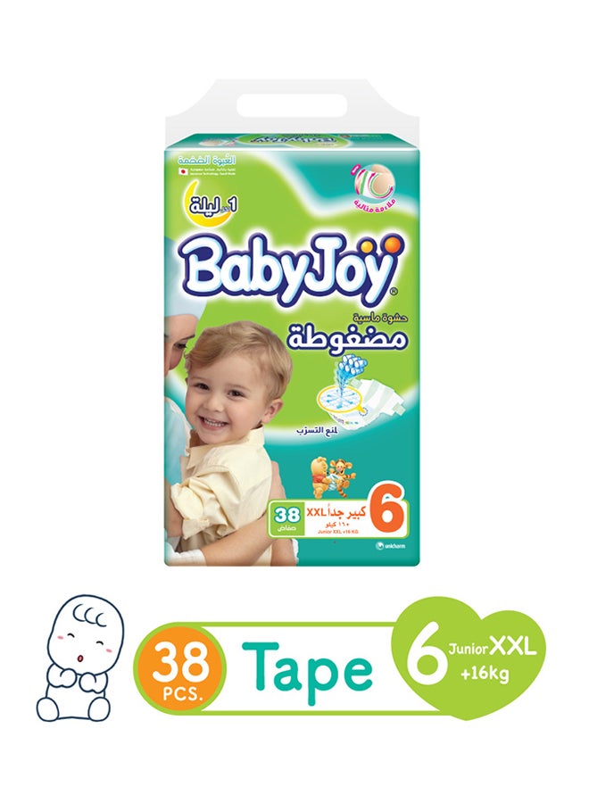 Compressed Diamond Pad Junior Diapers, Mega Pack, (16 And Above Kg) 38 Count