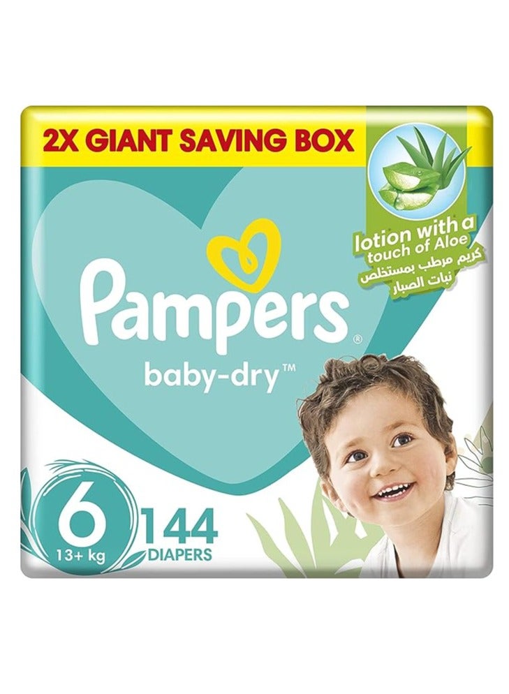 Premium Care Taped Baby Diapers, Size 6, 13+kg, Unique Softest Absorption for Ultimate Skin Protection, 144 Count