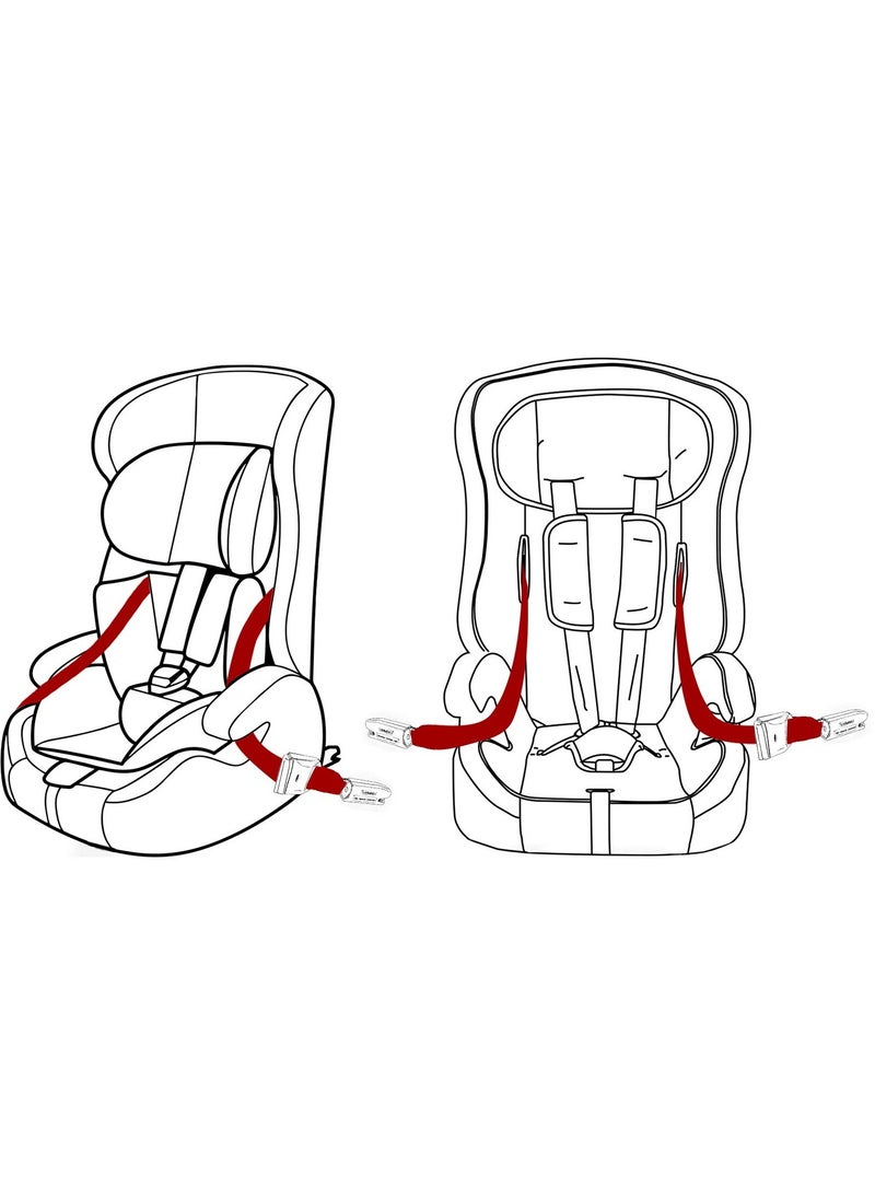 Seat Straps for General ISOFIX, Baby Seat Car Fixing Straps Adjustable with Latch Interface 1Pcs