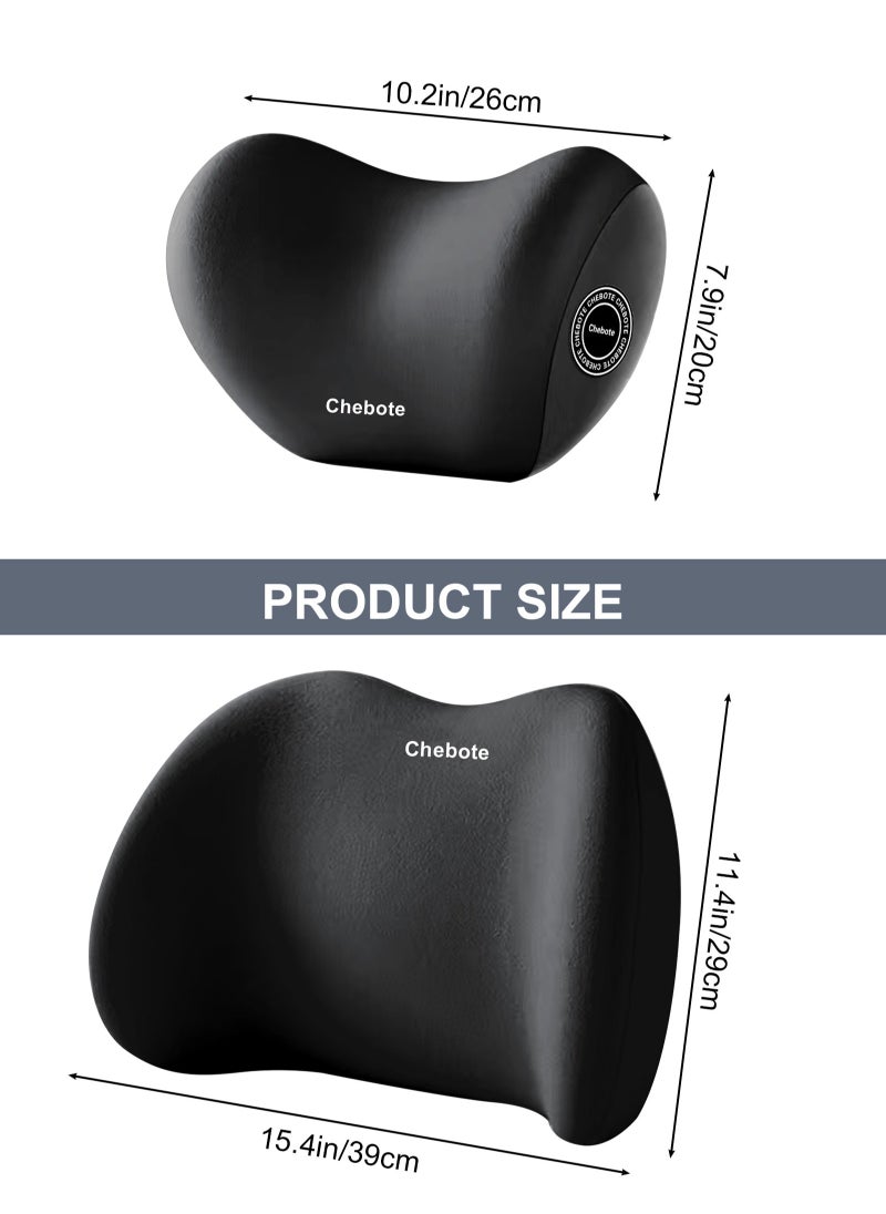 Lumbar Support Pillow for Office Car Back Support Pillow with Memory Foam Pad Back Cushion for Back Pain Relief Improve Posture Cushion