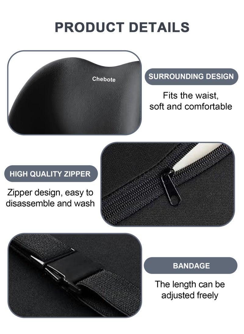 Lumbar Support Pillow for Office Car Back Support Pillow with Memory Foam Pad Back Cushion for Back Pain Relief Improve Posture Cushion