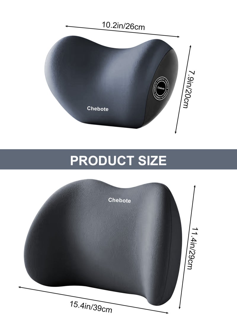 Lumbar Support Pillow for Office Car Back Support Pillow with Memory Foam Pad Back Cushion for Back Pain Relief Improve Posture Cushion