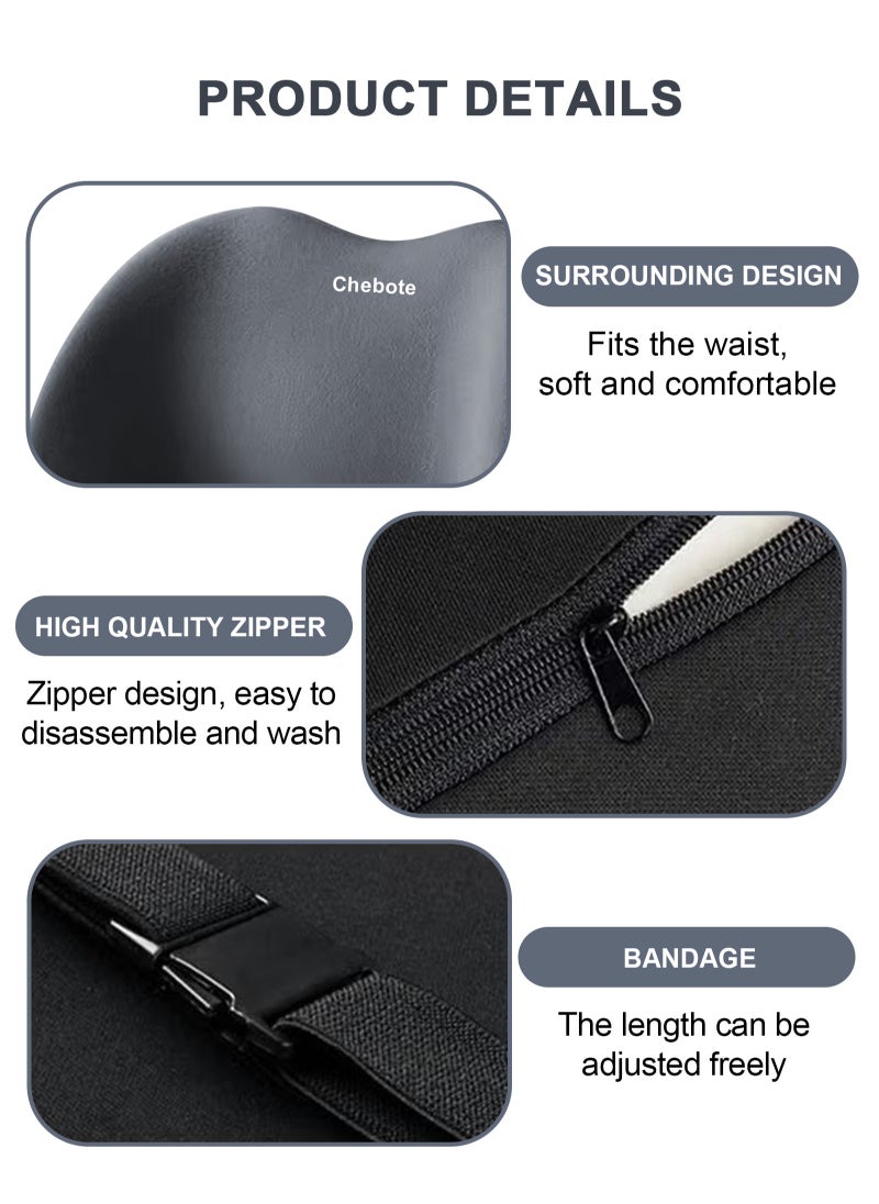 Lumbar Support Pillow for Office Car Back Support Pillow with Memory Foam Pad Back Cushion for Back Pain Relief Improve Posture Cushion