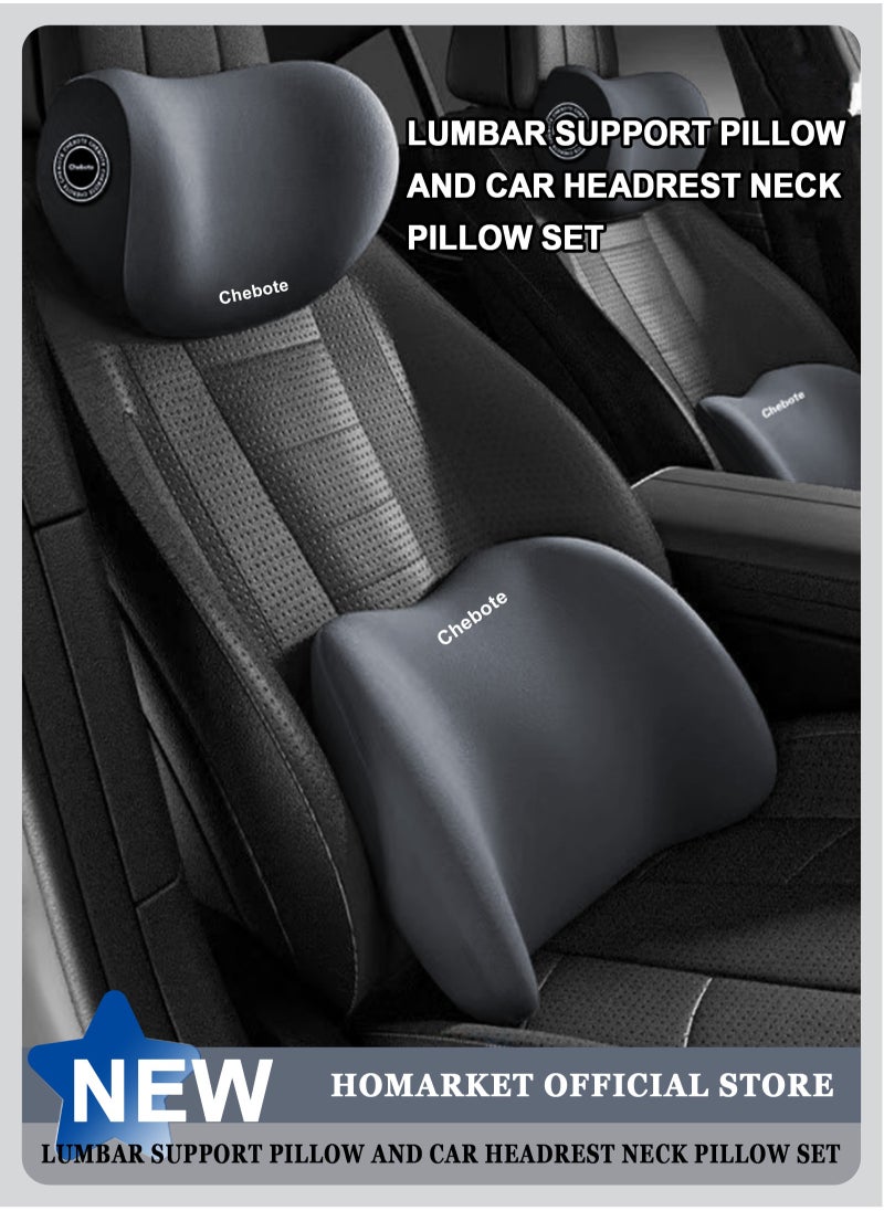 Lumbar Support Pillow for Office Car Back Support Pillow with Memory Foam Pad Back Cushion for Back Pain Relief Improve Posture Cushion