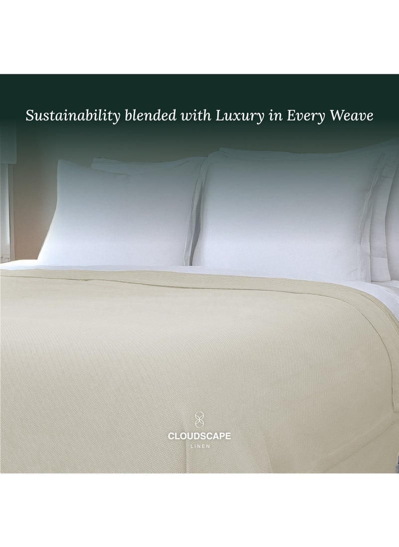 100% Cotton Herringbone Blanket for All Season, Soft and Breathable Thermal Blanket,Fog
