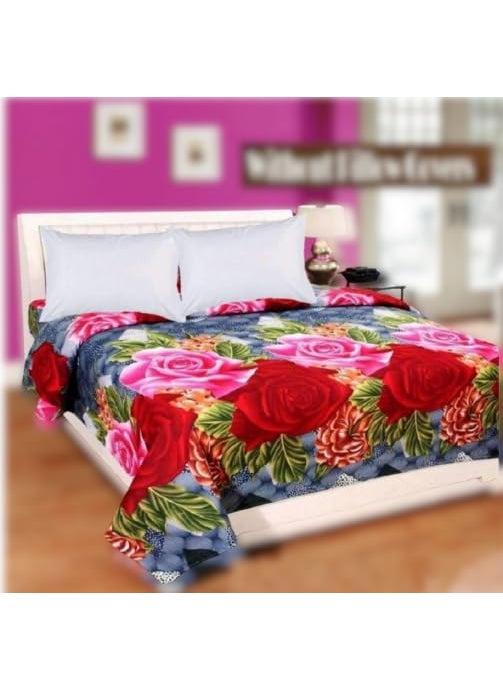 Supreme Home Collective 144 TC Microfibre Double Bedsheet Without Pillow Cover Multicolor