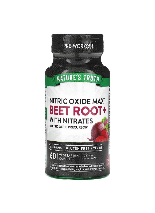 Nature's Truth, Nitric Oxide, Beet Root+ with Nitrates, 60 Vegetarian Capsules