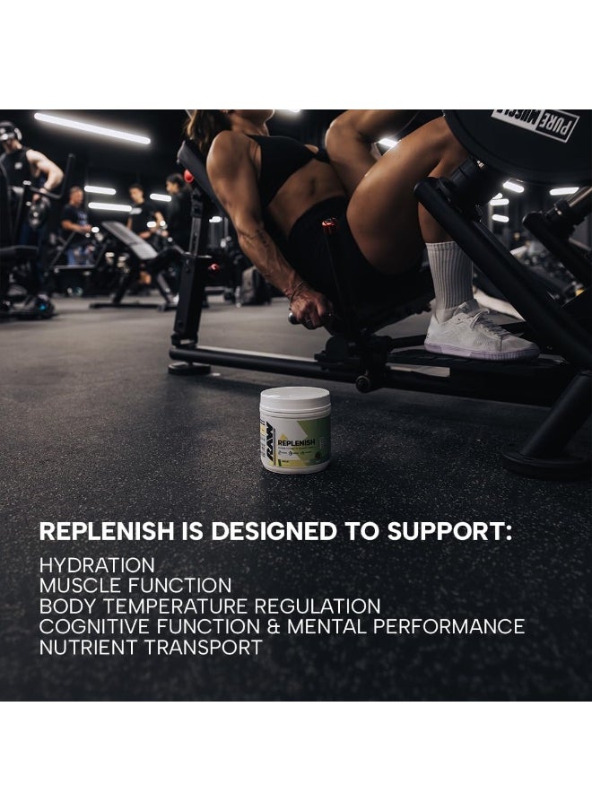 RAW Replenish, Premium Electrolytes Powder Recovery Formula - Flavored Electrolyte Drink Mix Supplement for Hydration, Replenishment, Endurance & Performance