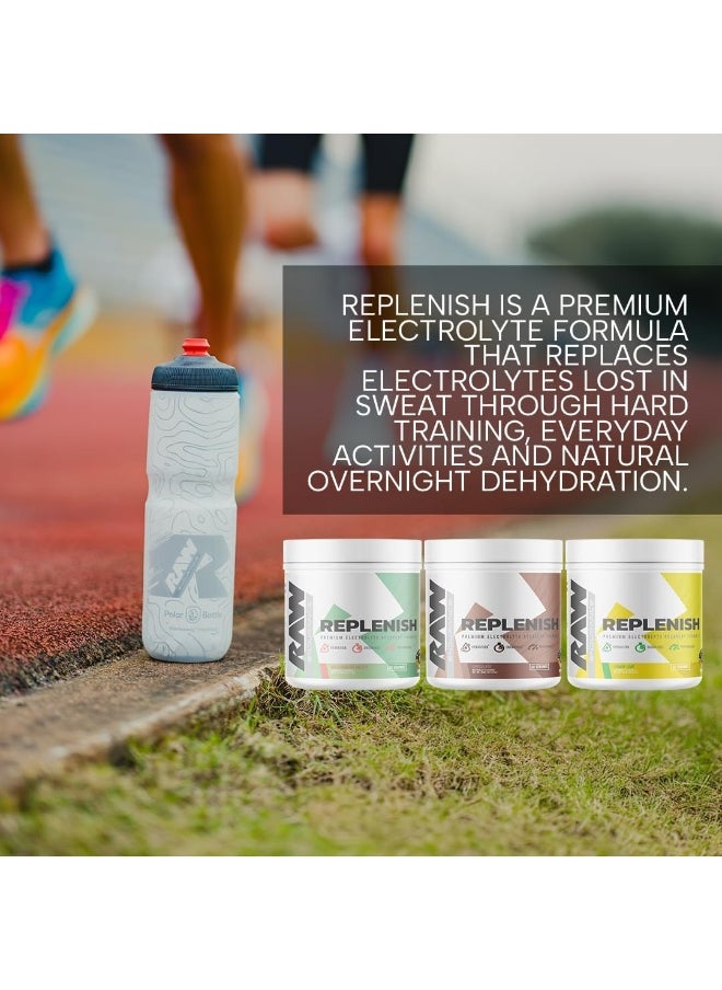 RAW Replenish, Premium Electrolytes Powder Recovery Formula - Flavored Electrolyte Drink Mix Supplement for Hydration, Replenishment, Endurance & Performance
