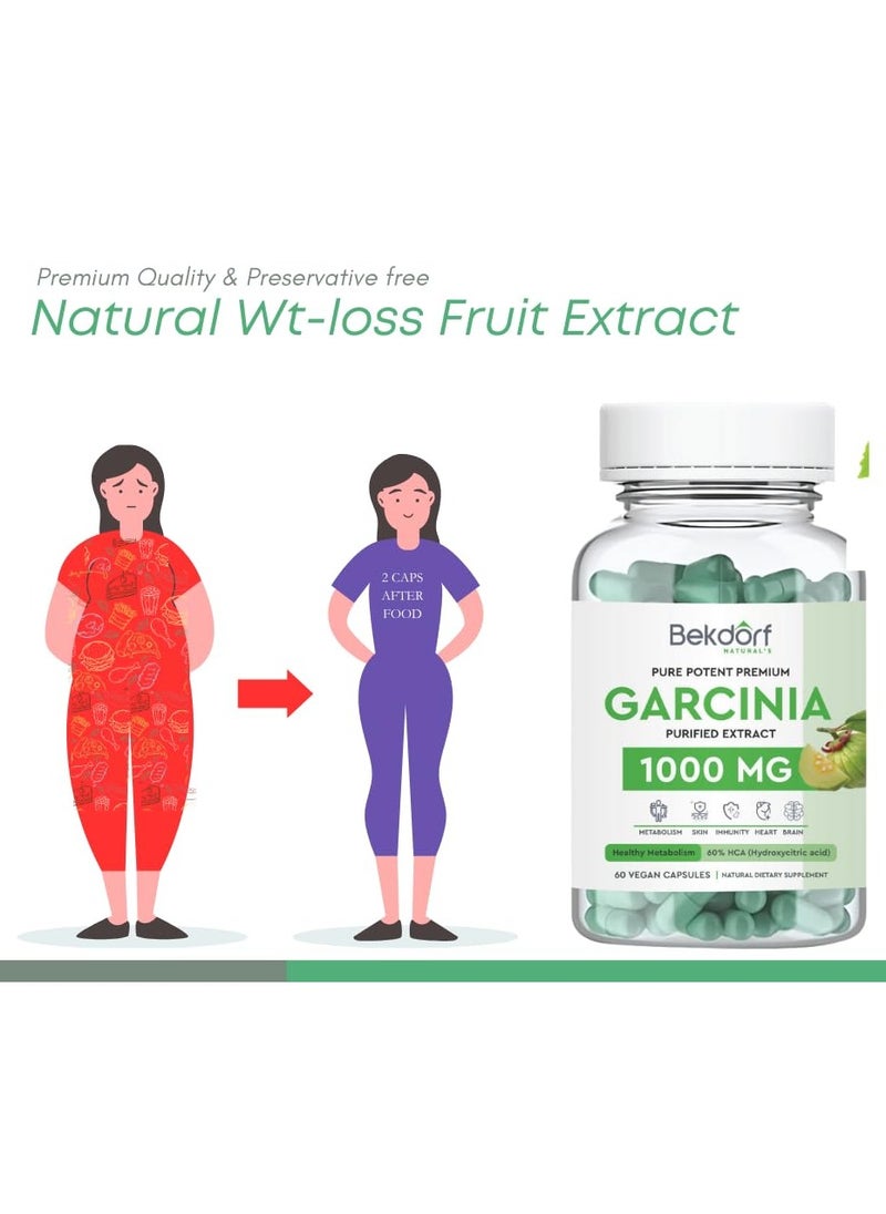 PURE GARCINIA 1000 MG-60 VEGAN CAPSULES