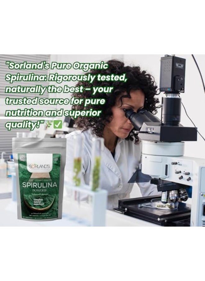 Sorland Spirulina Pwoder - High Strength 75Gm Spirulina Powder - Richest Source of Protein - Certified Organic Spirulina Powder - Superfood for Energy & Detox