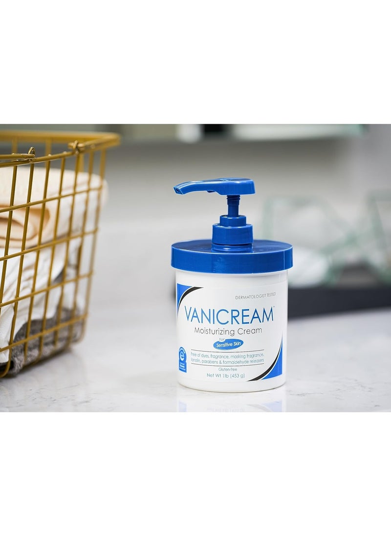Moisturizing Skin Cream with Pump Dispenser - 16 fl oz (1 lb) - Moisturizer Formulated Without Common Irritants for Those with Sensitive Skin