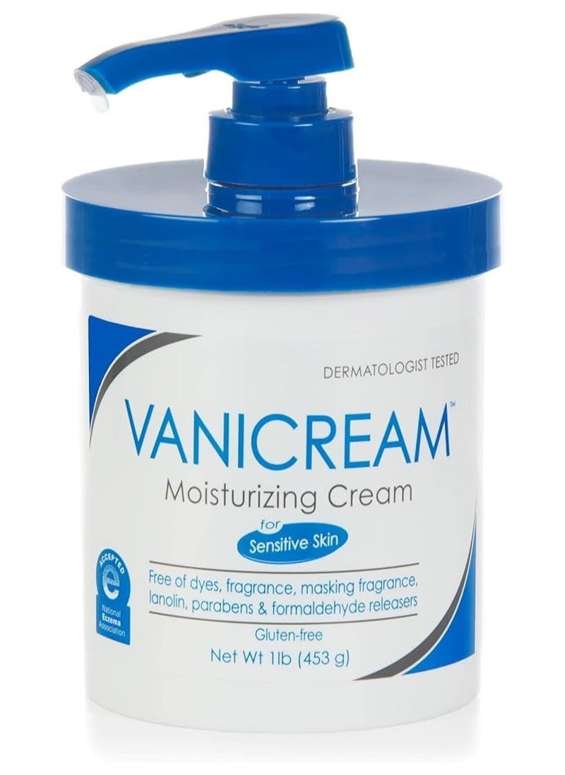 Moisturizing Skin Cream with Pump Dispenser - 16 fl oz (1 lb) - Moisturizer Formulated Without Common Irritants for Those with Sensitive Skin