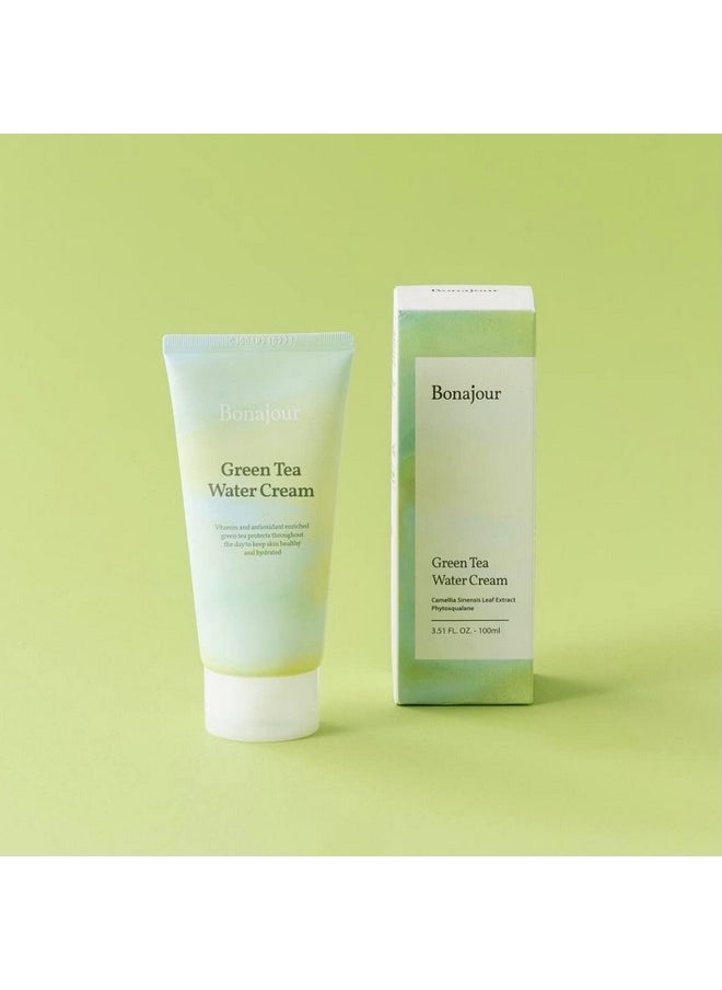 BONAJOUR] Green Tea Water Bomb Vegan Moisturizing Facial Gel Cream for sensitive skin - Daily hydrating Moisturizer 3.38 Fl. oz -