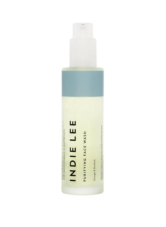 Indie Lee Purifying Face Wash - Hydrating Facial Cleanser + Makeup Remover - With Orange, Lavender, Burdock + Jasmine - Foam Face Wash for All Skin Types (125ml)