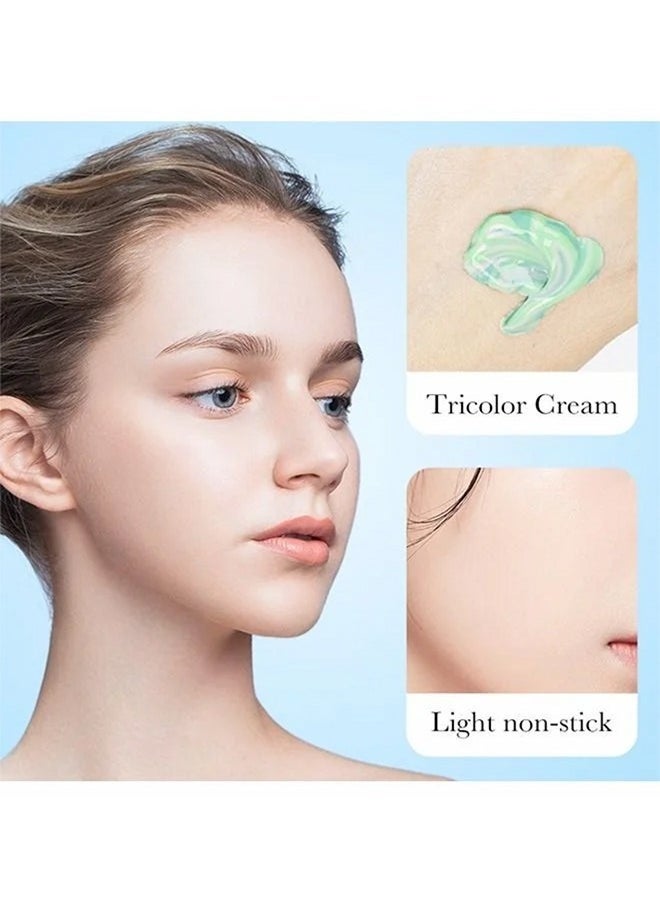 Isolation Cream Invisible Pore, Three Color Sunscreen lotion SPF50, Cover Acne Marks Contour Isolation Cream, Color Corrector, Oil Control Moisturizing Make ​For All Skin Green 40g