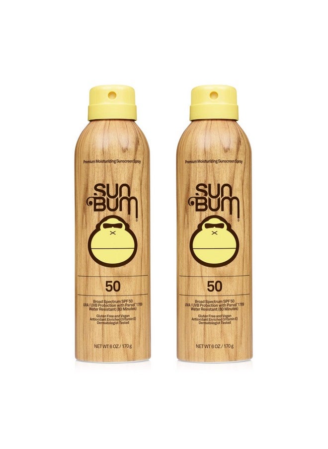 Sun Bum Sun Bum Original Spf 50 Sunscreen Spray Vegan and Reef Friendly (octinoxate & Oxybenzone Free) Broad Spectrum Moisturizing Uva/uvb Sunscreen With Vitamin E 2 Pack