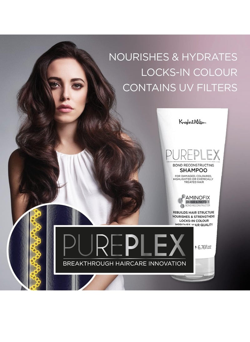 PurePlex Bond Reconstructing Shampoo For all hair types Professional Formula Nourishes and Rebuilds hair from within Protects and Restores 200ml By Knight and Wilson