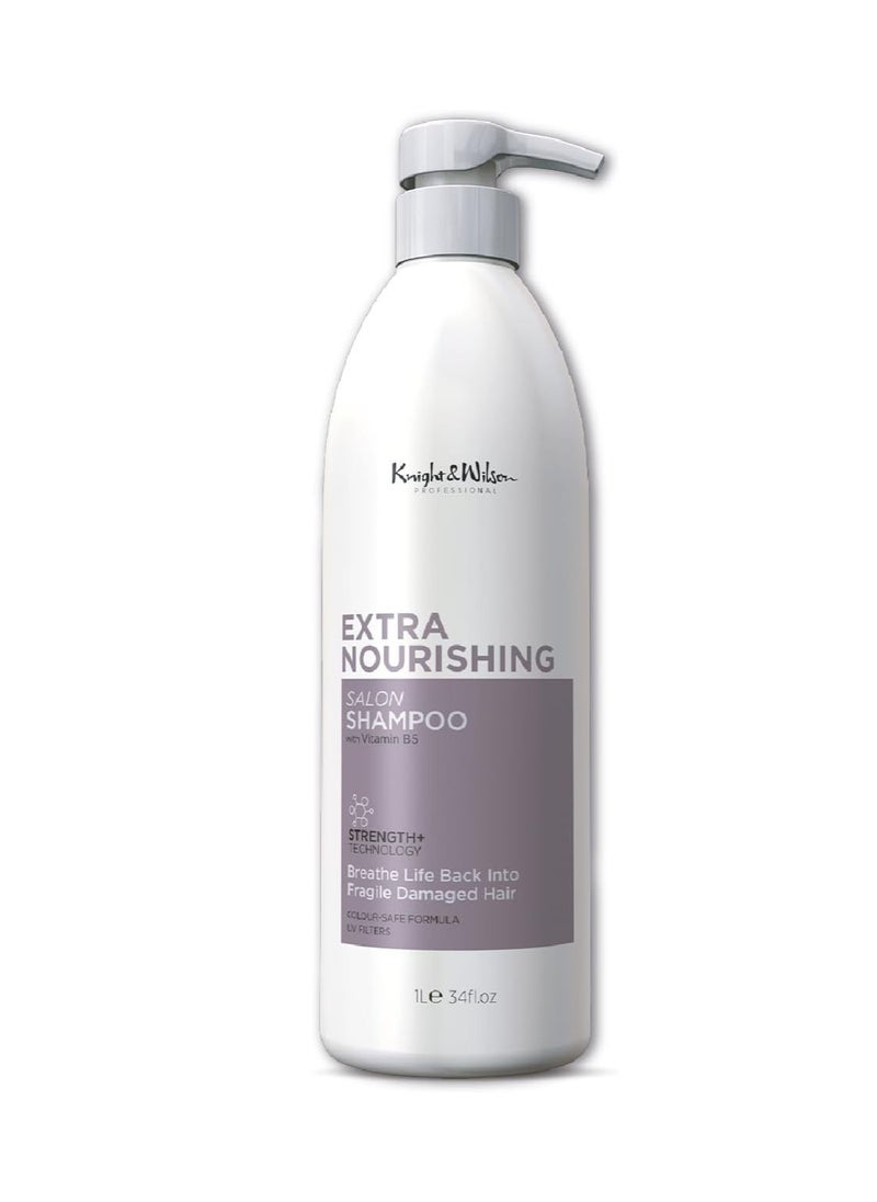 Salon Size Professional Extra Nourishing Shampoo 1000ml Actively moisturises and nourishes dry fragile thin damaged on all hair types With Vitamin B5
