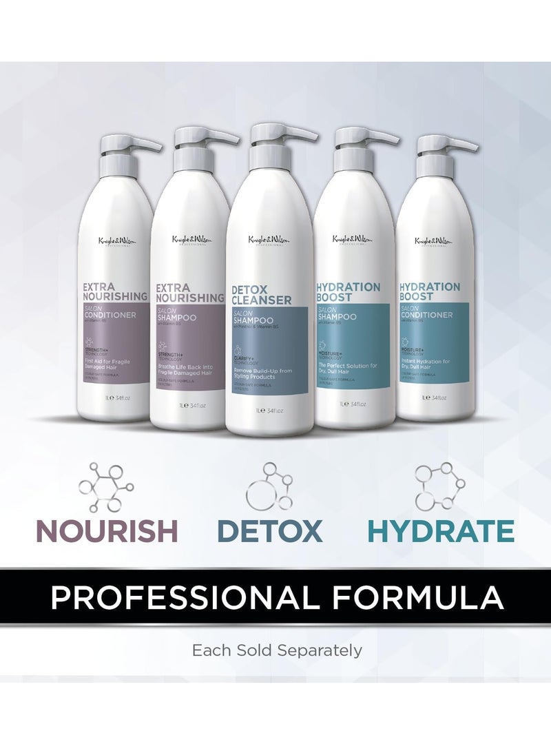 Salon Professional Detox Cleanser Salon Shampoo 1000ml Lightweight Clarifying Shampoo that removes all product build up Purifies with Vitamin B5