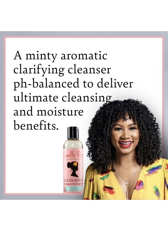 Camille Rose Clean Rinse Shampoo, with Honey and Peppermint to Moisturize and Clarify, for all Hair Types, 8 oz