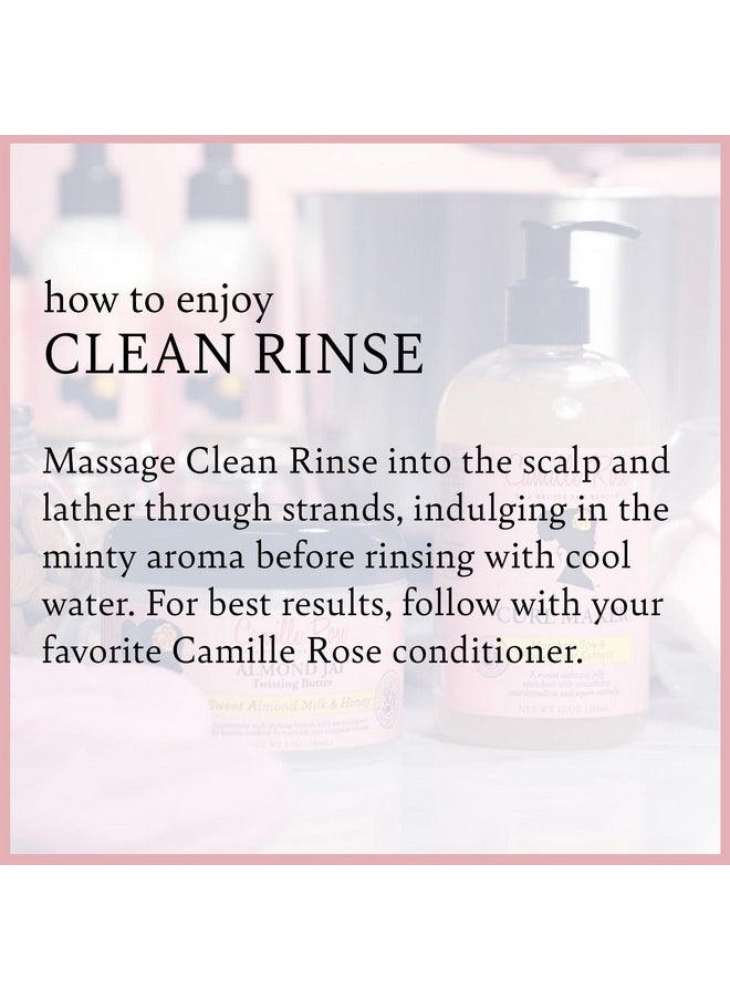 Camille Rose Clean Rinse Shampoo, with Honey and Peppermint to Moisturize and Clarify, for all Hair Types, 8 oz