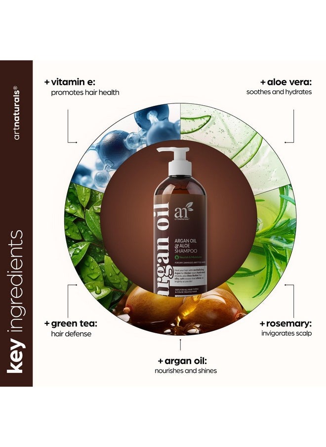 Artnaturals Moroccan Argan Oil Shampoo - (16Fl Oz) - Moisturizing, Volumizing Sulfate Free Shampoo for Women, Men and Teens - Used for Colored and All Hair Types, Anti-Aging Hair Care