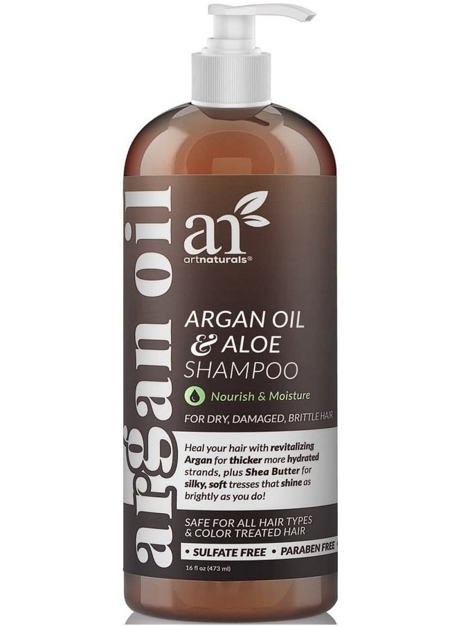 Artnaturals Moroccan Argan Oil Shampoo - (16Fl Oz) - Moisturizing, Volumizing Sulfate Free Shampoo for Women, Men and Teens - Used for Colored and All Hair Types, Anti-Aging Hair Care
