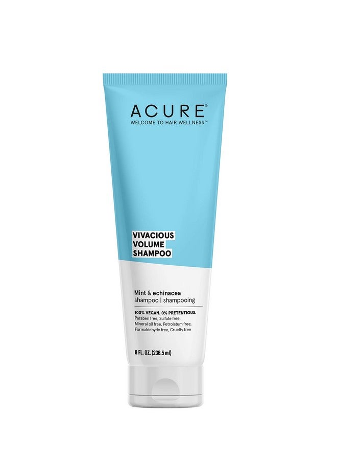 Acure Vivacious Volume Shampoo | Revitalize and Volumize: Mint and Echinacea Infused Regimen for Fine, Fragile Hair, 8 Fl Oz