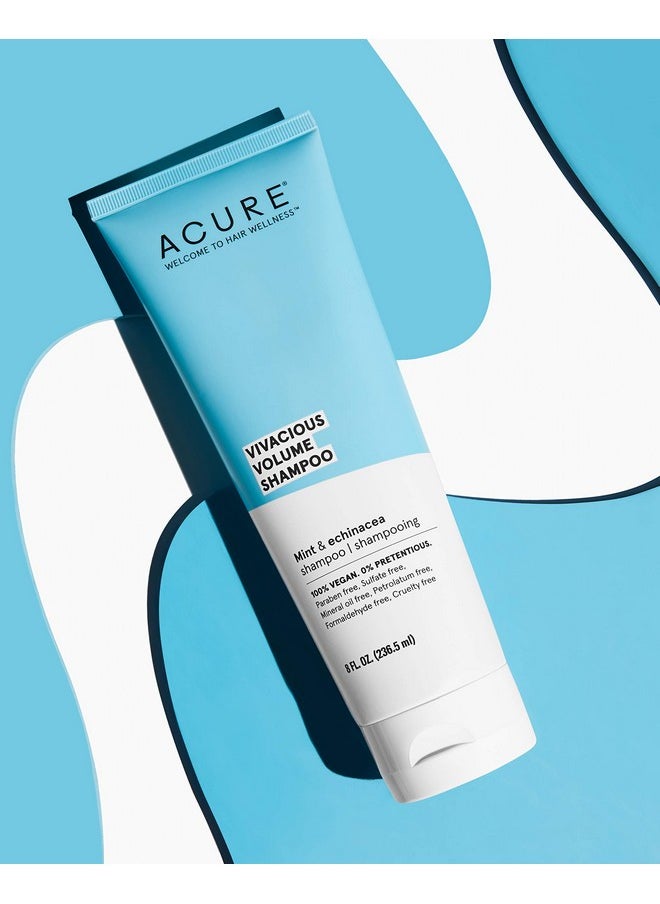 Acure Vivacious Volume Shampoo | Revitalize and Volumize: Mint and Echinacea Infused Regimen for Fine, Fragile Hair, 8 Fl Oz