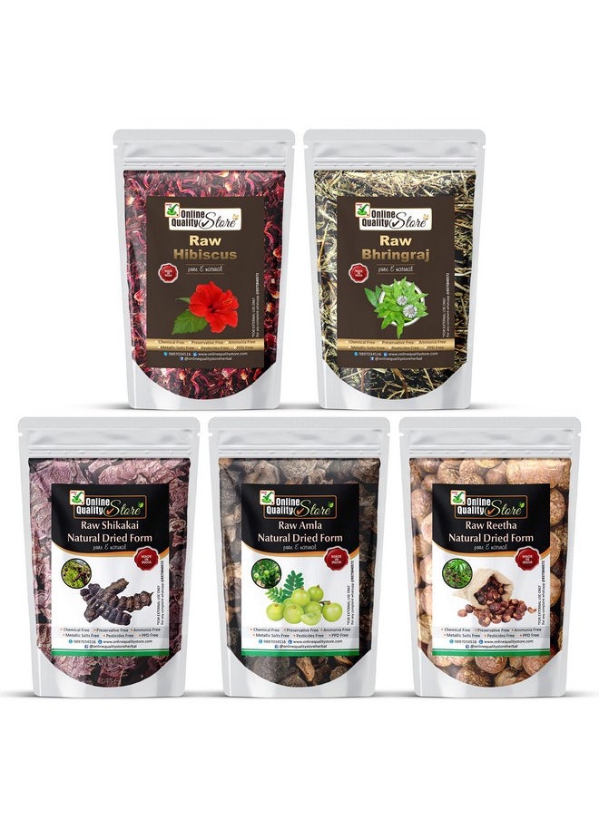 Online Quality Store herbal hair shampoo and hair mask(RAw form -Amla,Reetha, Shikakai,bhringraj and Hibiscus) (Raw_Reetha_Amla_Shikakai_Bringraj_Hibiscous_500g)