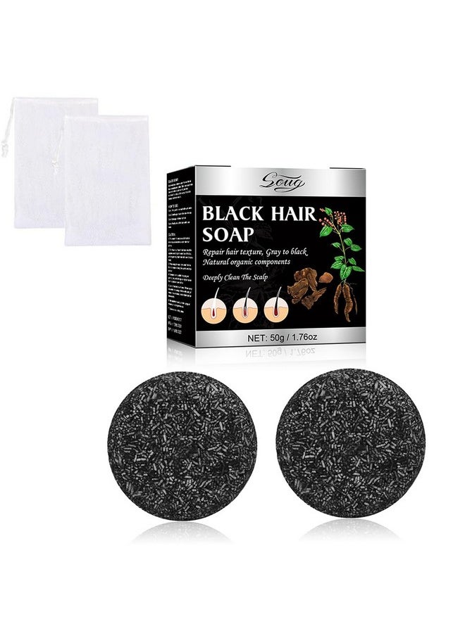 Gray Hair Reverse Shampoo Bar for Unisex, 2 PCS Grey Hair Darkening Soap for Deep Clean the Scalp, Grey Hair Shampoo Bar for Men & Women