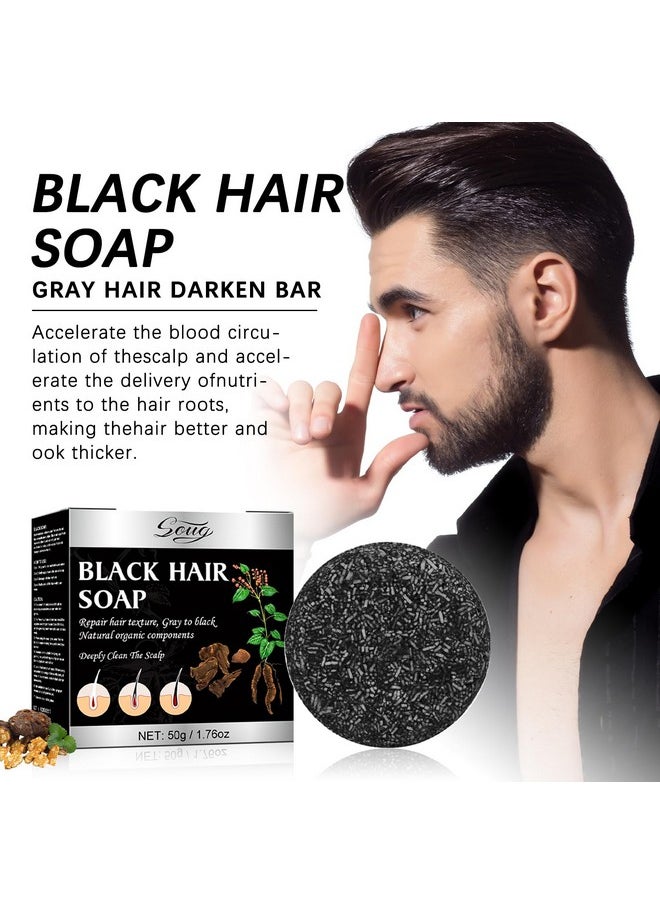 Gray Hair Reverse Shampoo Bar for Unisex, 2 PCS Grey Hair Darkening Soap for Deep Clean the Scalp, Grey Hair Shampoo Bar for Men & Women
