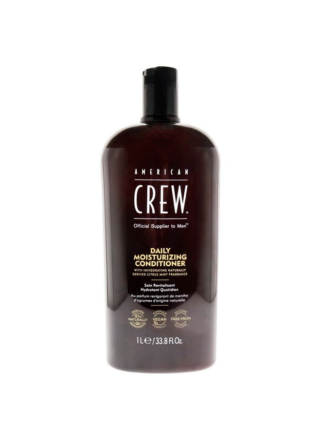 Men's Conditioner by American Crew, Daily Conditioner for Soft, Manageable Hair, Naturally Derived, Vegan Formula, Citrus Mint, 33.8 Oz