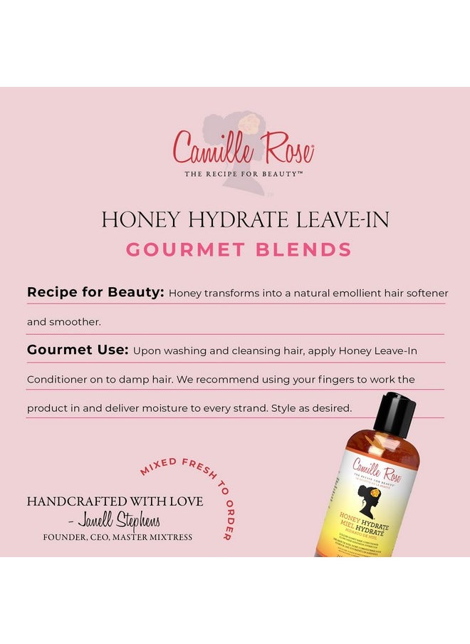 Camille Rose Honey Hydrate Leave In Conditioner, with Aloe and Olive Oil, to Soften Smooth and Protect, Moisturizer for All Hair Types, 9 fl oz