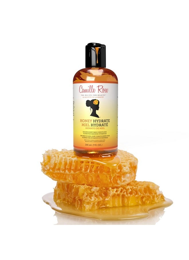 Camille Rose Honey Hydrate Leave In Conditioner, with Aloe and Olive Oil, to Soften Smooth and Protect, Moisturizer for All Hair Types, 9 fl oz
