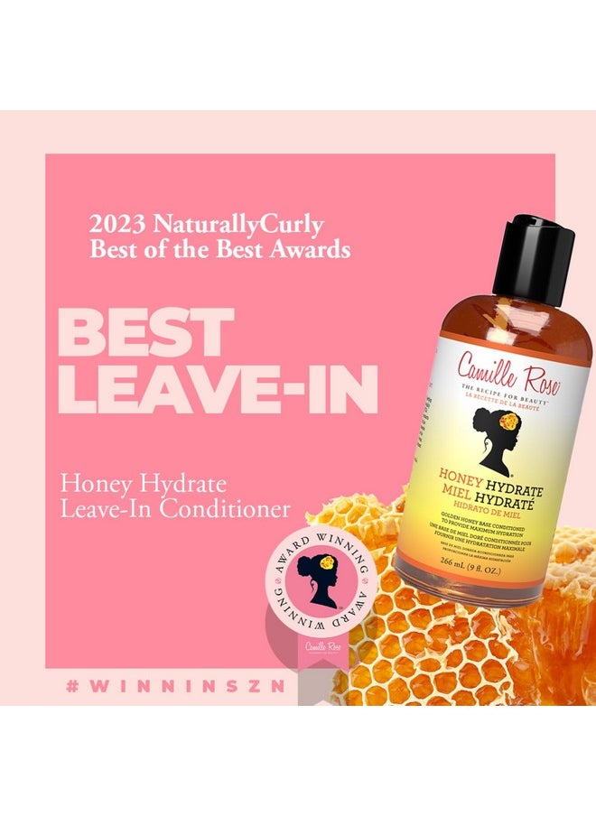 Camille Rose Honey Hydrate Leave In Conditioner, with Aloe and Olive Oil, to Soften Smooth and Protect, Moisturizer for All Hair Types, 9 fl oz