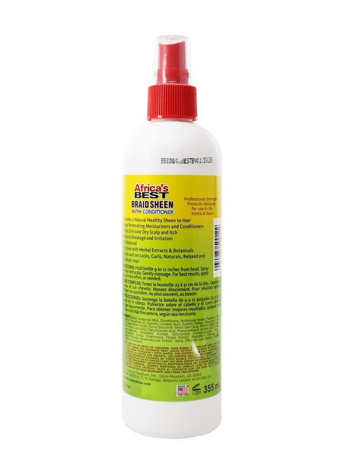 Africa's Best Braid Sheen Spray With Conditioner, 12 Ounce, Green, 1-102-12-1243-01