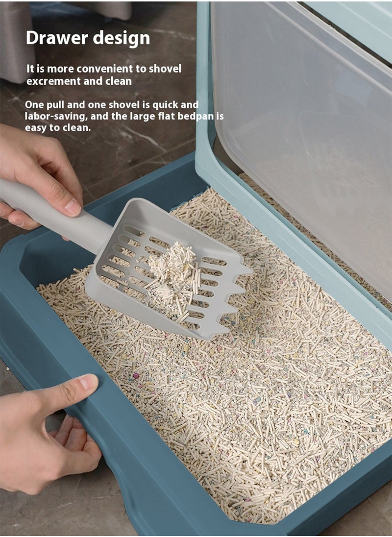 Foldable Cat Litter Box with Lid Cat Litter Tray Litter Basin for Cats