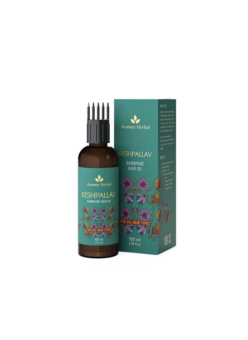 AVIMEE HERBAL Keshpallav Hair Oil for Men and Women | Reduces Hair fall & dandruff | Promotes Hair Growth [100 ML], 3.38 Fl Oz (Pack of 1), 3.38 Fl Oz, (SP-Kesh_Pallav_Hair_Oil)