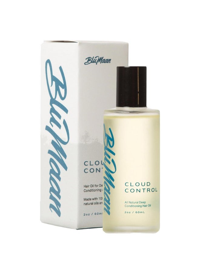 BluMaan Cloud Control Hair Oil - Designed for Dry, Frizzy, Straight, or Curly Hair - 100% Natural Men's Hair Strengthening Oil - 59 ml / 2.0 oz
