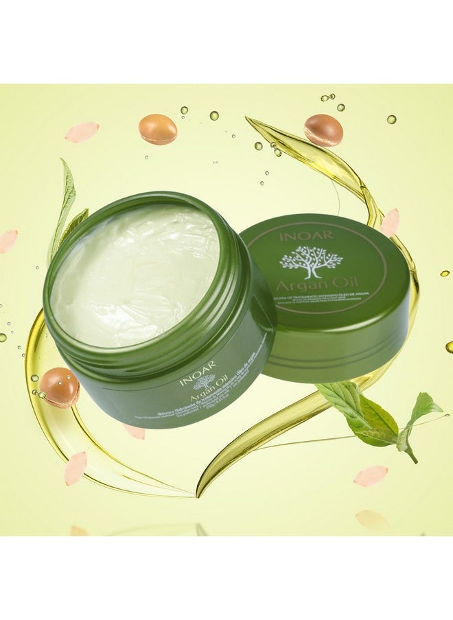 Inoar Argan Oil Hair Mask - Deep Conditioning, Moisturizing, Frizz Control for Curly Hair, Vegan, 8.05 Ounces/240 Milliliters